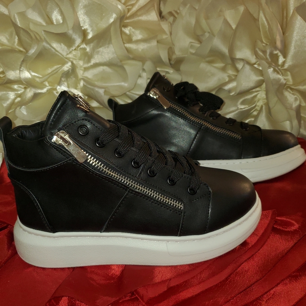 Martin Valentine's Men’s High Top Sneakers Designer Zipper